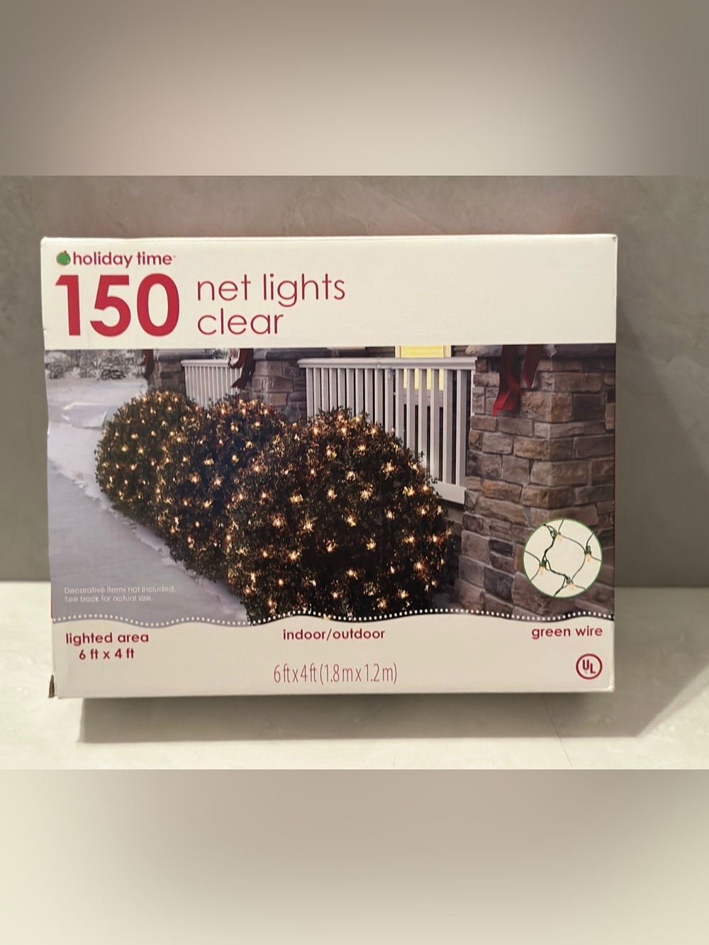 Holiday Time Clear Net Lights 6 FT X 4 FT Green Wire Holiday Christmas Open Box
